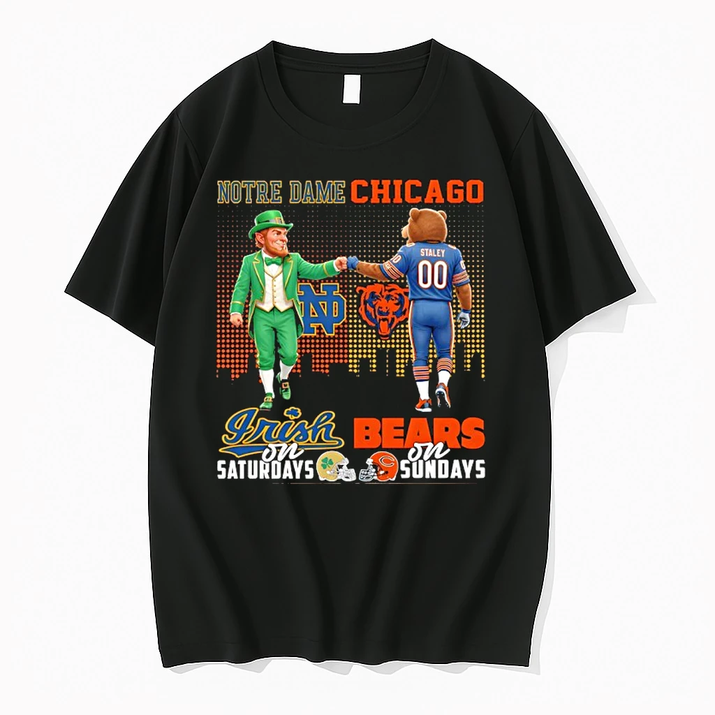 Notre Dame Irish On Saturdays X Chicago Bears On Sundays Mascot Shirts
