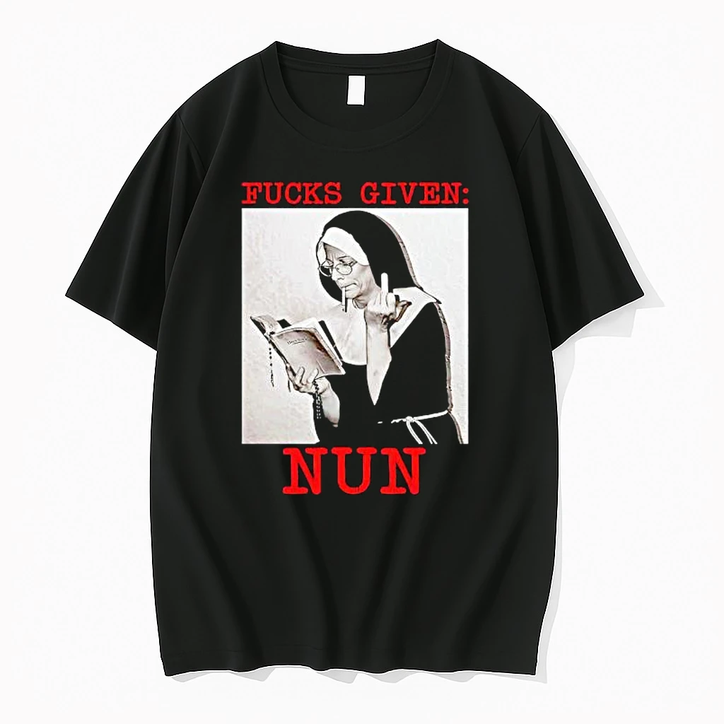 Nun Smoking And Middle Finger Reading The Bible Fucks Given Shirts