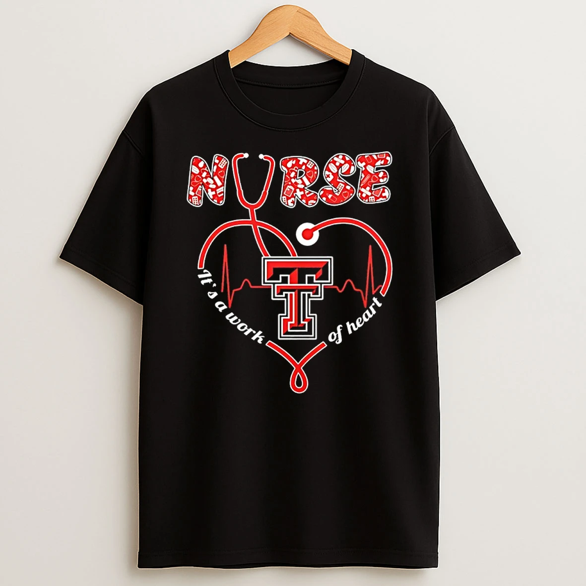 Nurse Its A Work Of Heart Texas Tech Red Raiders Logo Shirts