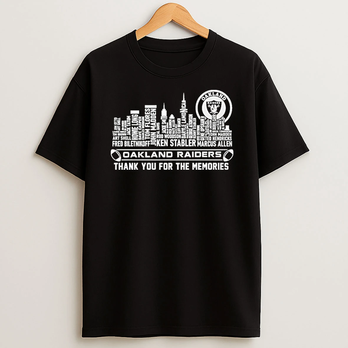 Oakland Skyline X Las Vegas Raiders Typo Team Name Shirts