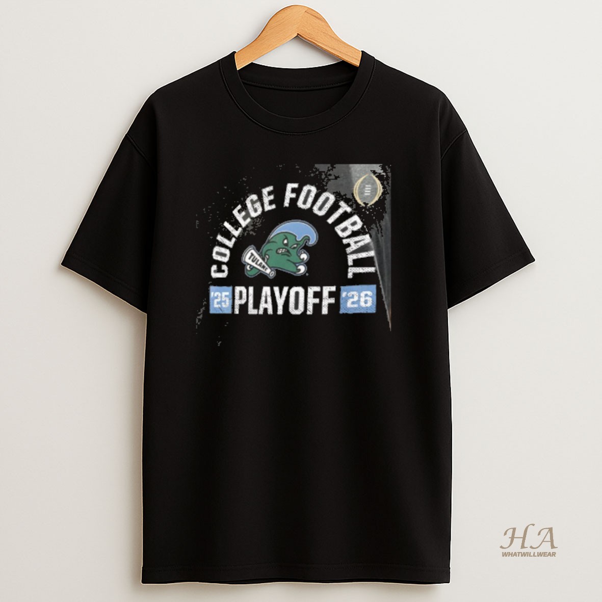 Official 0ltwpxg8 Tulane Green Wave College Football Playoff Touchdown Glory 2025 26 2 Sided T Shirt