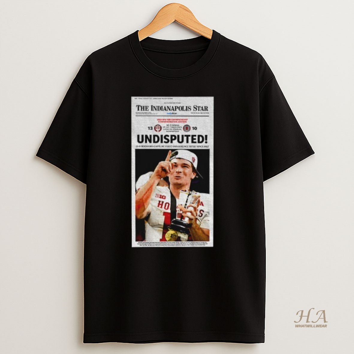 Official 2025 Big Ten Champions Undisputed 13 10 Indiana Win Vs Ohio Football Shirt