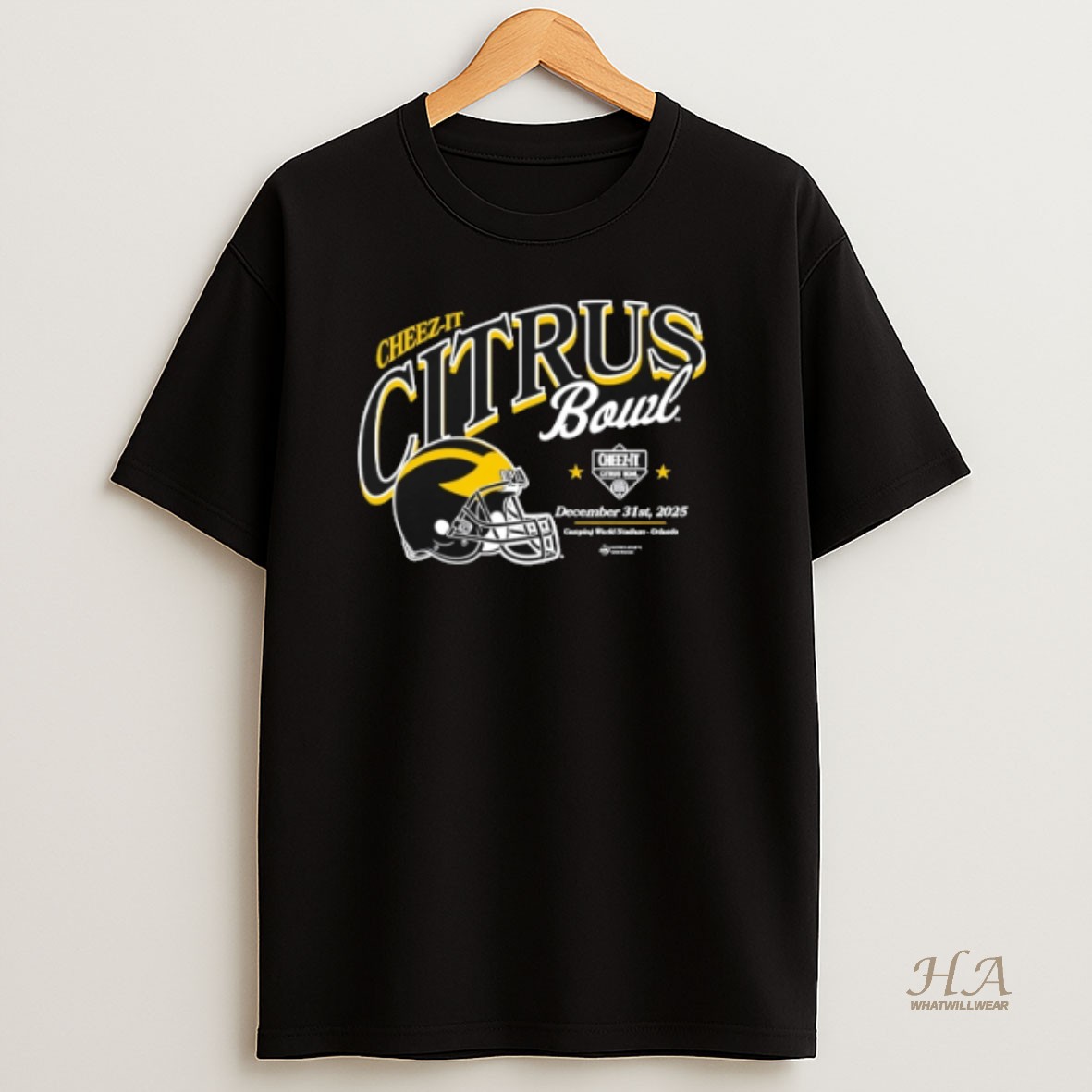 Official 2025 Cheez It Citrus Bowl Michigan Wolverines Helmet Shirt
