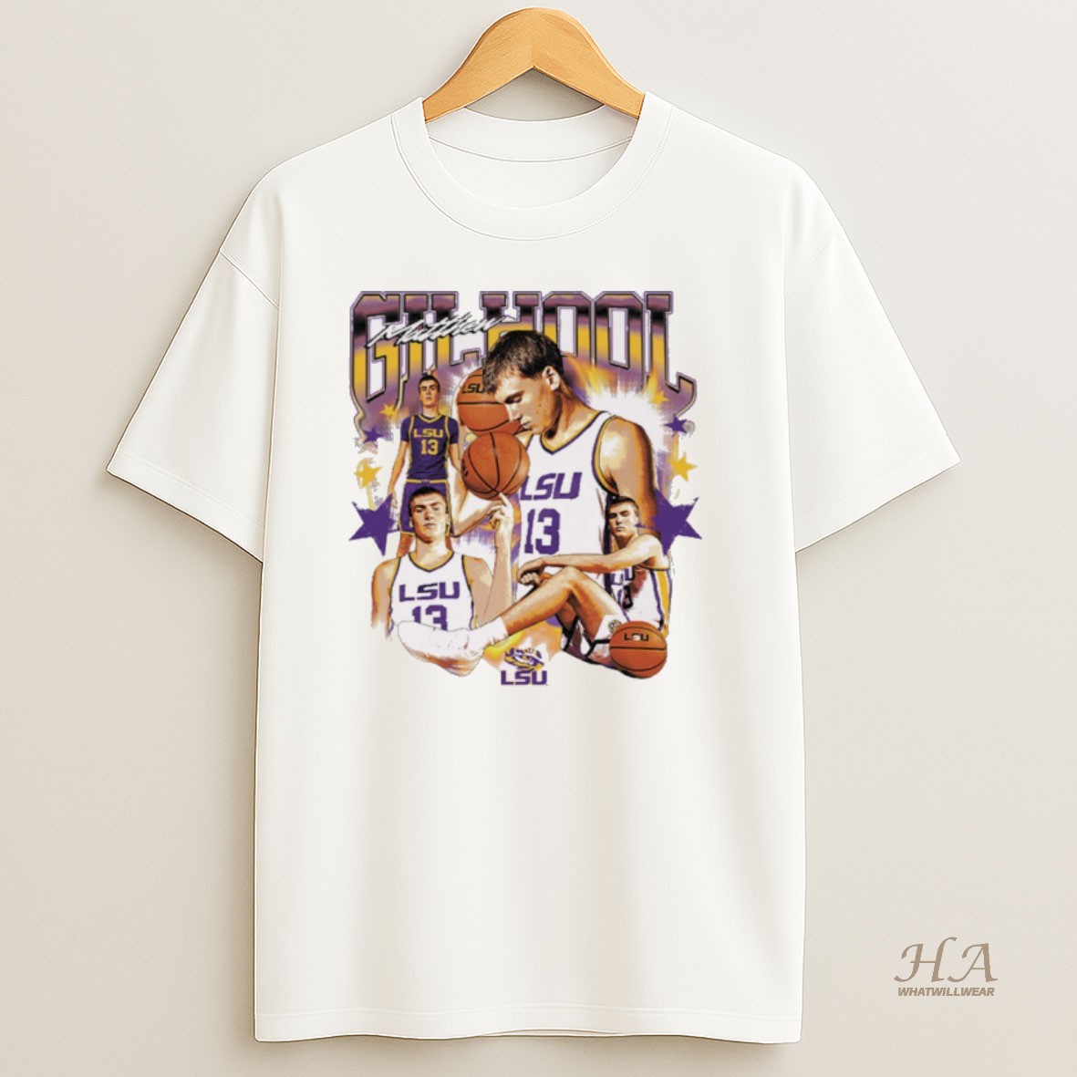 Official 2025 Matthew Gilhool Lsu Tigers Mens Basketball Nil T Shirt