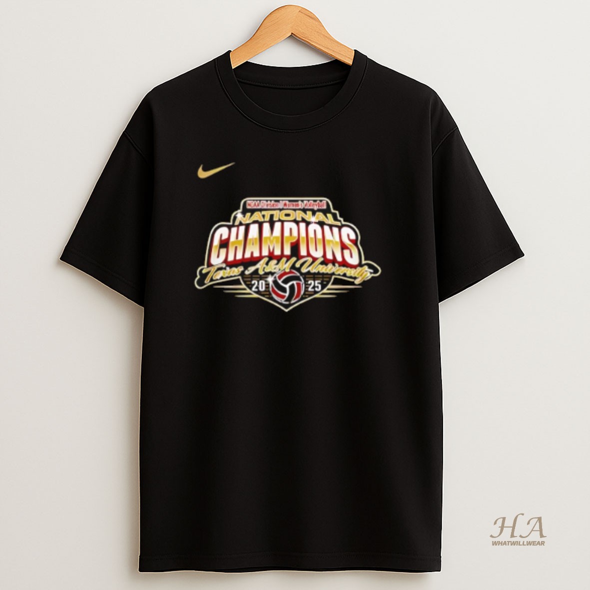 Official 2025 National Champions Texas Am Aggies Womens Volleyball Logo T Shirt