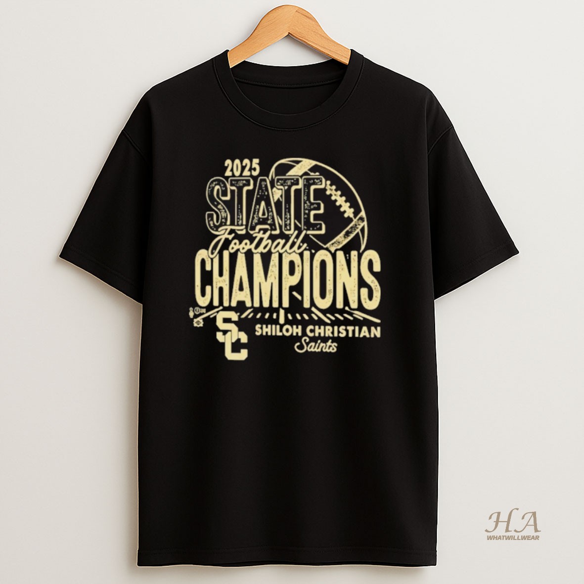 Official 2025 State Football Champions Shiloh Christian Saints Logo T Shirt