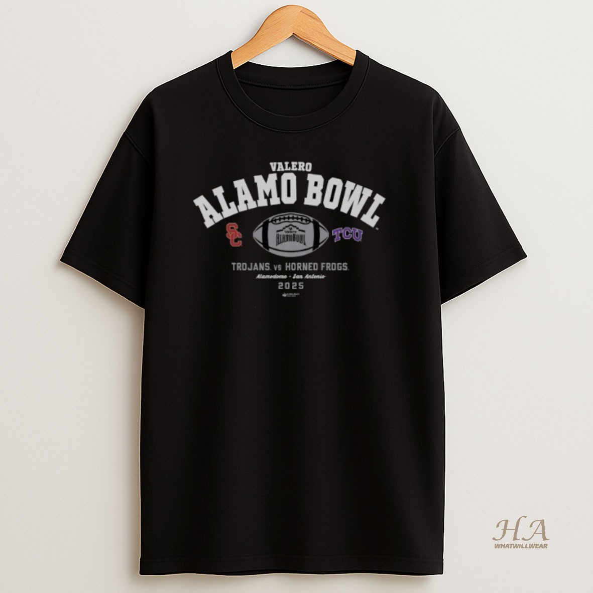 Official 2025 Valero Alamo Bowl 2 Team Usc Trojans Vs Tcu Horned Frogs Shirt