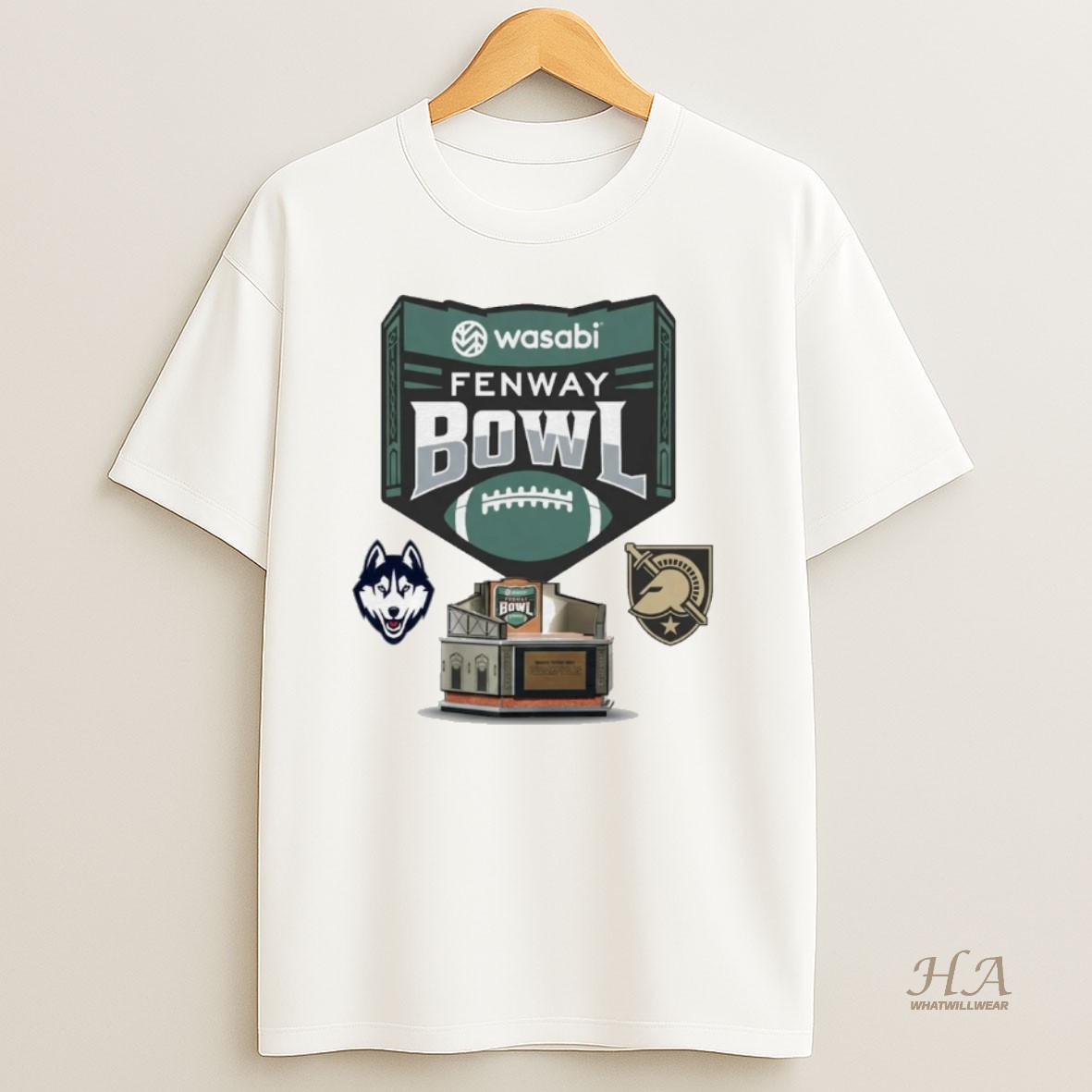 Official 2025 Wasabi Fenway Bowl Army West Point Black Knights Vs Uconn Huskies December 27 Logo T Shirt