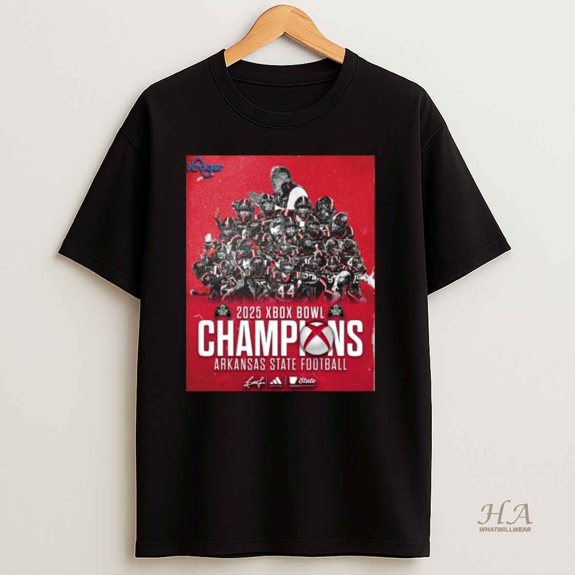 Official 2025 Xbox Bowl Champpions Arkansas State Football Signature T Shirt