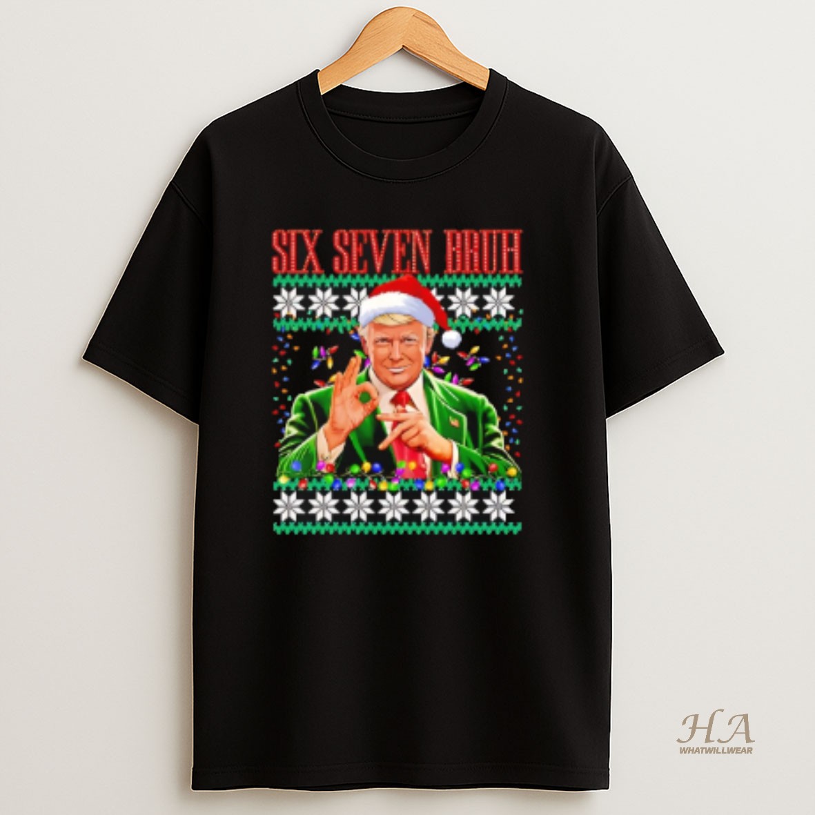 Official 6 7 Bruh 67 Trump Ugly Christmas T Shirt