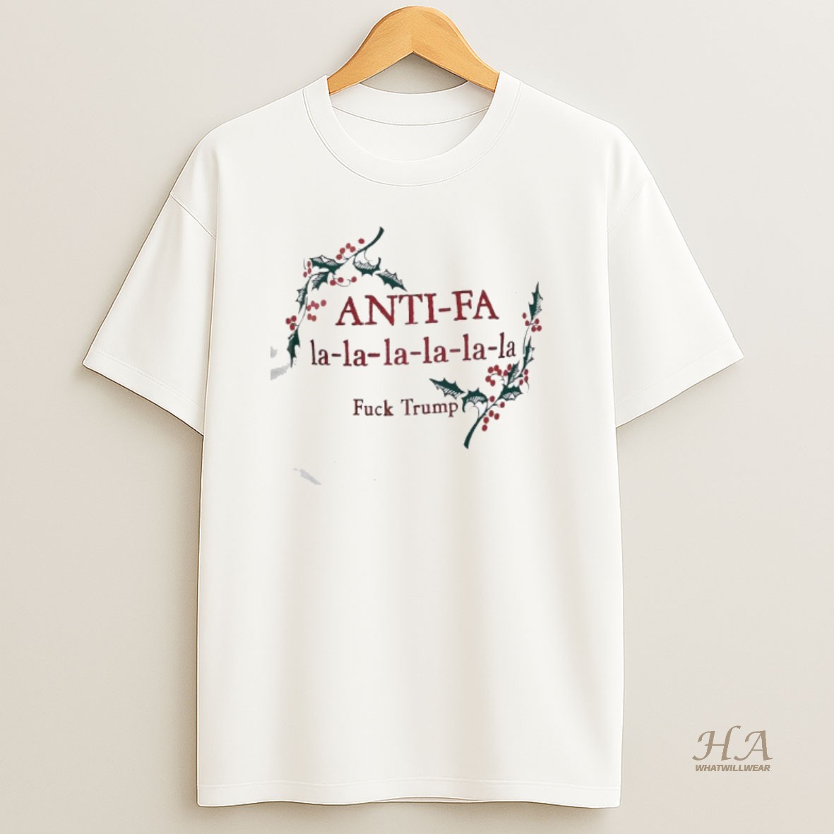 Official Anti Fa La La La La La La Fuck Trump Christmas Season T Shirt