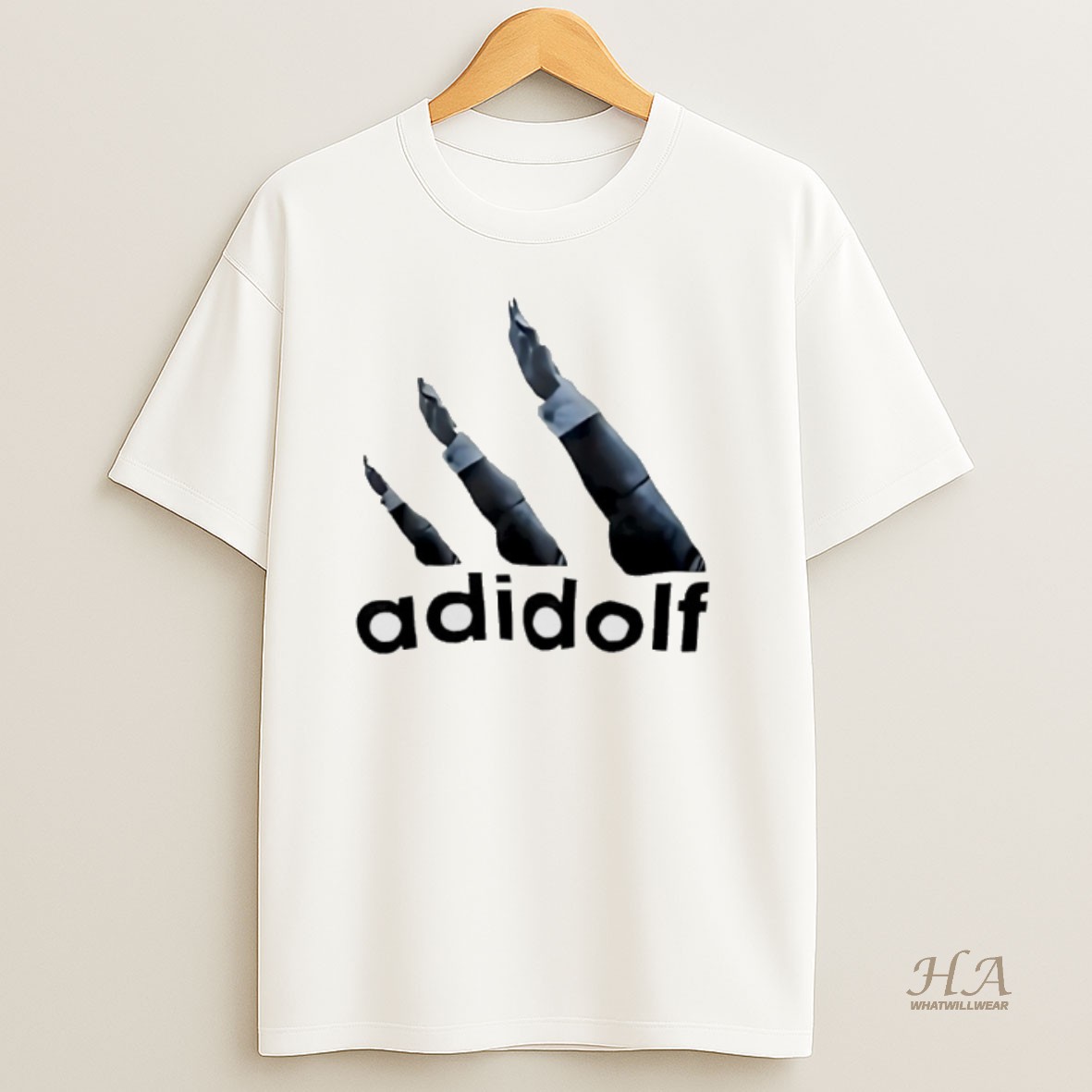 Official Adidolf Logo Parody Hand T Shirt