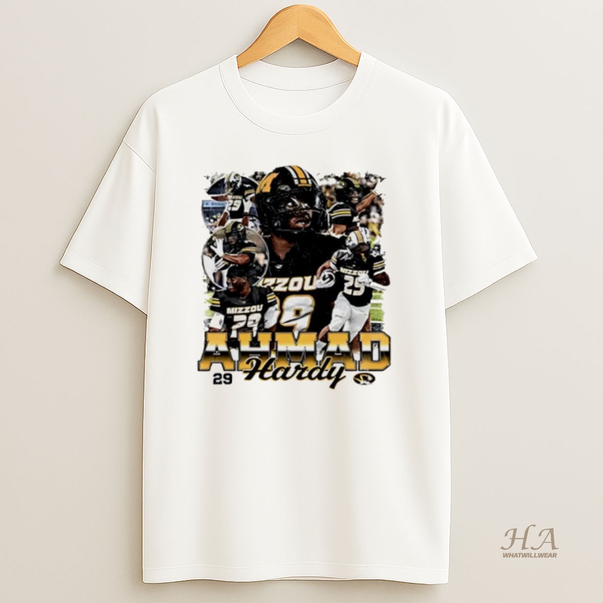 Official Ahmad Hardy Mizzou Tigers Player Collage T Shirt