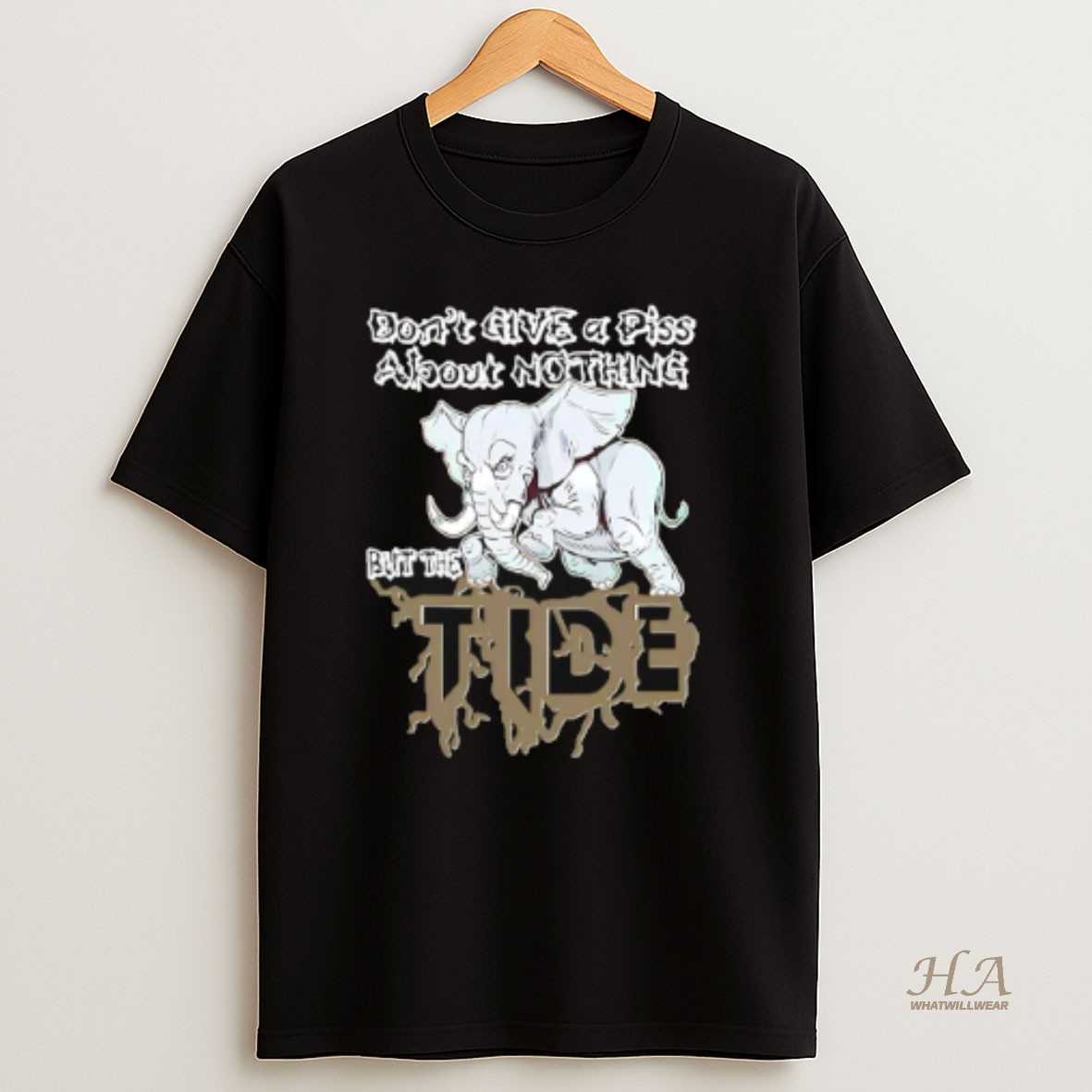 Official Alabama Crimson Roll Tide Willie Dont Give A Piss About Nothing But The Tide T Shirt
