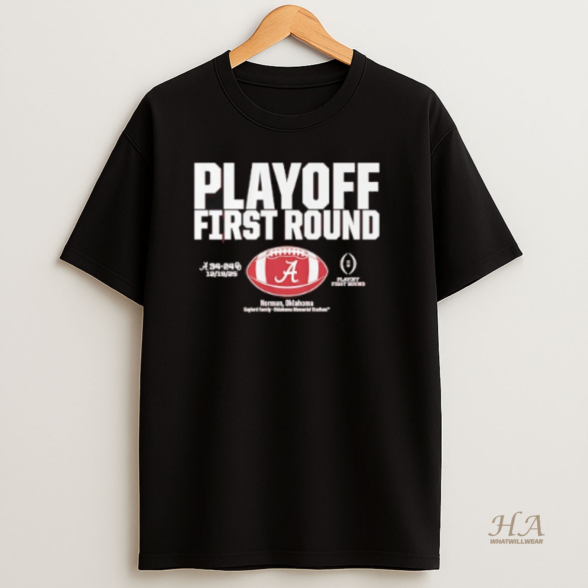 Official Alabama Crimson Tide 2025 Cfp First Round Winner 34 25 Score T Shirt
