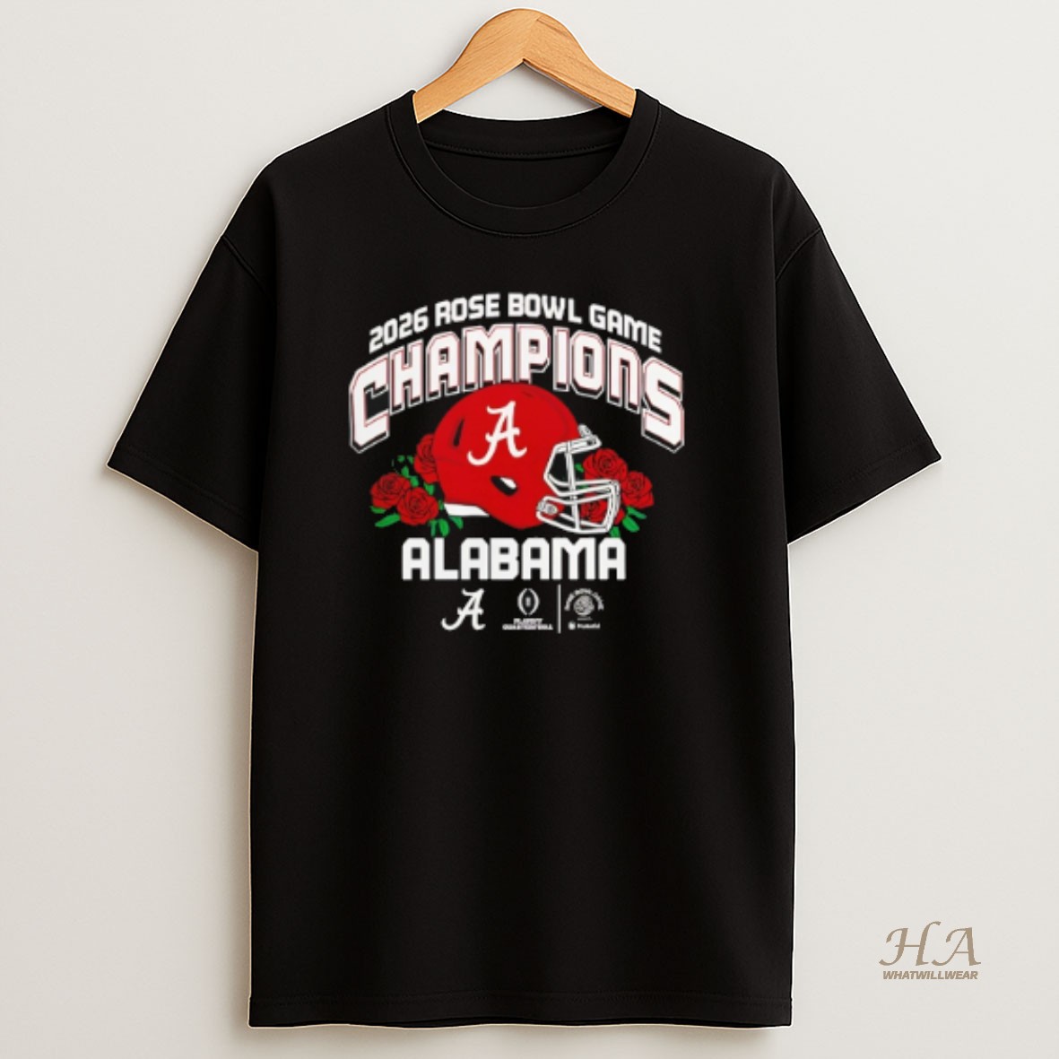 Official Alabama Crimson Tide 2026 Cfp Rose Bowl Champions Helmet T Shirt