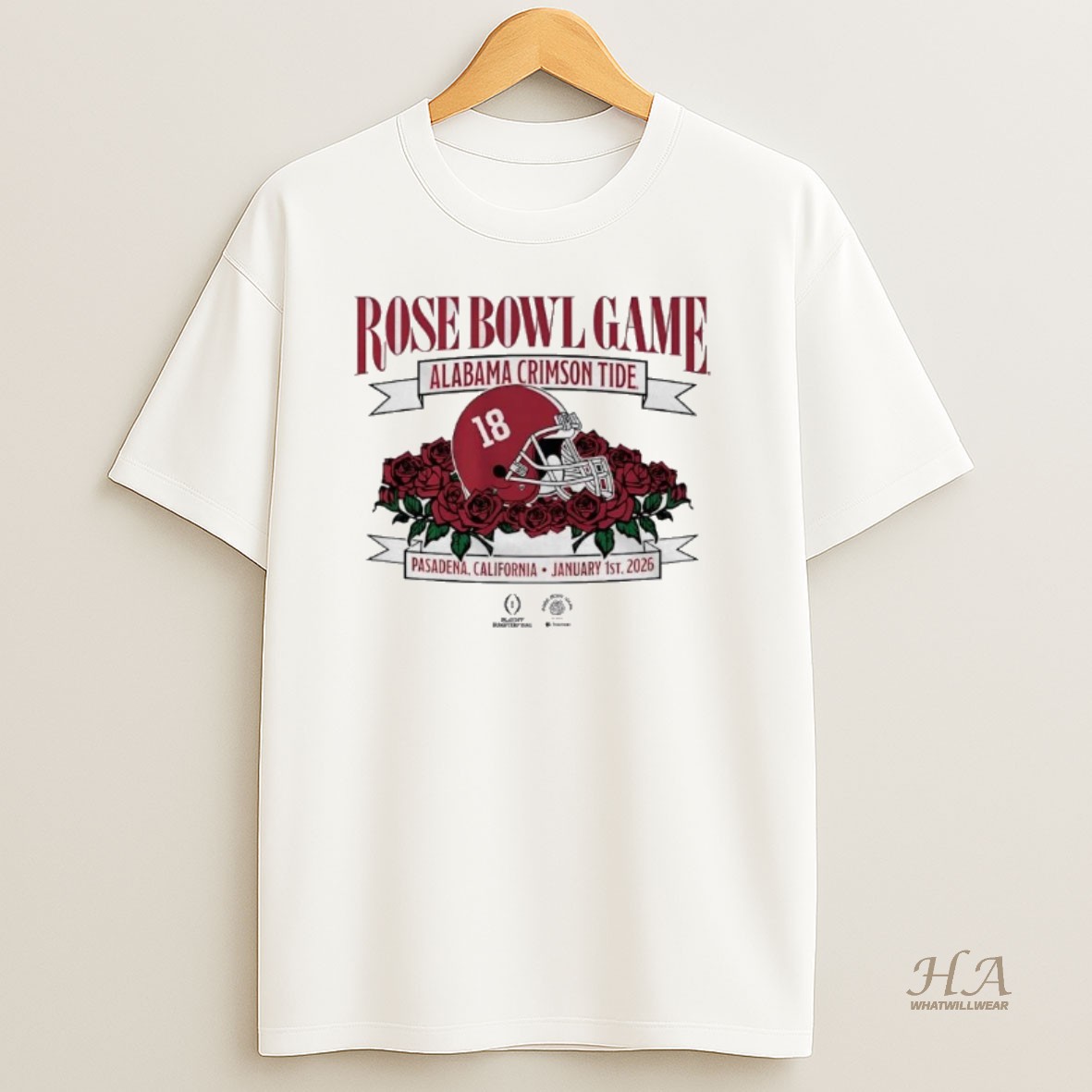 Official Alabama Crimson Tide 2026 Rose Bowl Game Pasadena California T Shirt