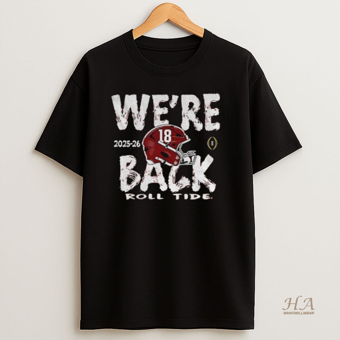 Official Alabama Crimson Tide Crimson 2025 2026 Cfp Bound Were Back Roll Tide T Shirt