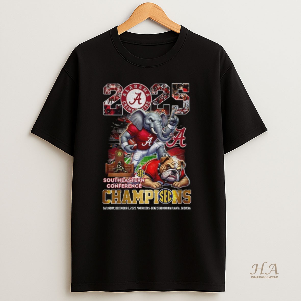 Official Alabama Crimson Tide Beat Georgia Bulldogs Football 2025 Sec Southeastern Conference Champions T Shirt