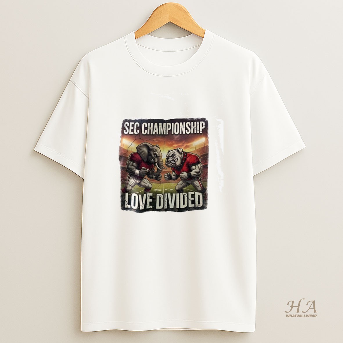 Official Alabama Crimson Tide Vs Georgia Bulldogs Football Sec Championship Love Divided T Shirt