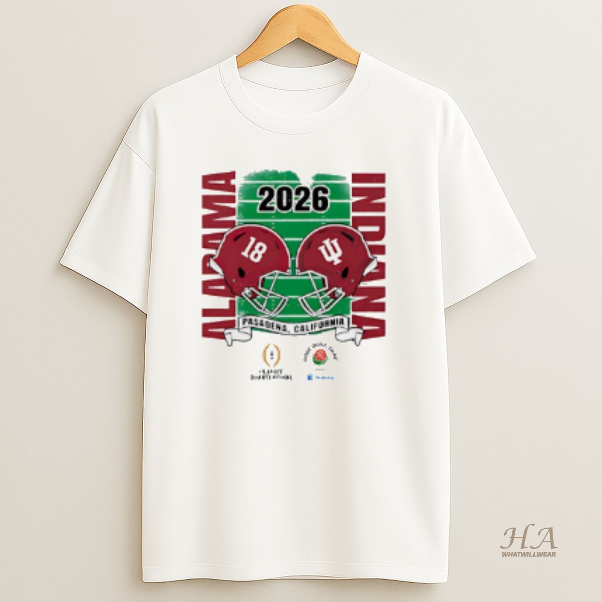Official Alabama Crimson Tide Vs Indiana Hoosiers Rose Bowl 2026 Cfp Head To Head T Shirt