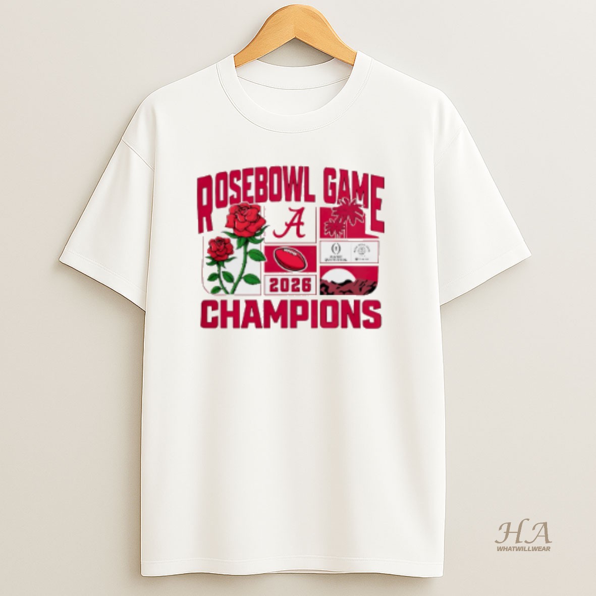 Official Alabama Football 2026 Rose Bowl Champions T Shirt