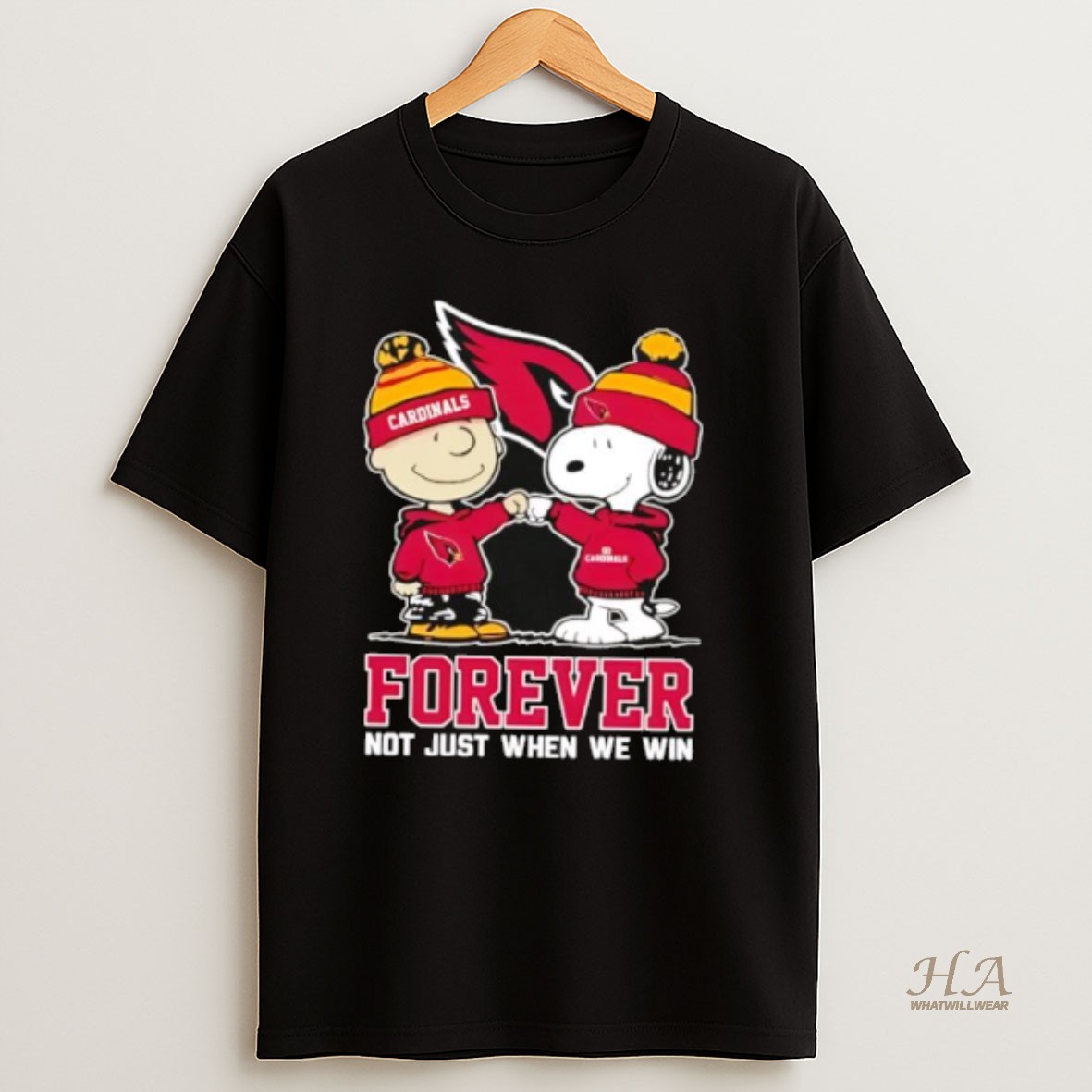 Official Arizona Cardinals Charlie Brown And Snoopy Forever Not Just When We Win T Shirt