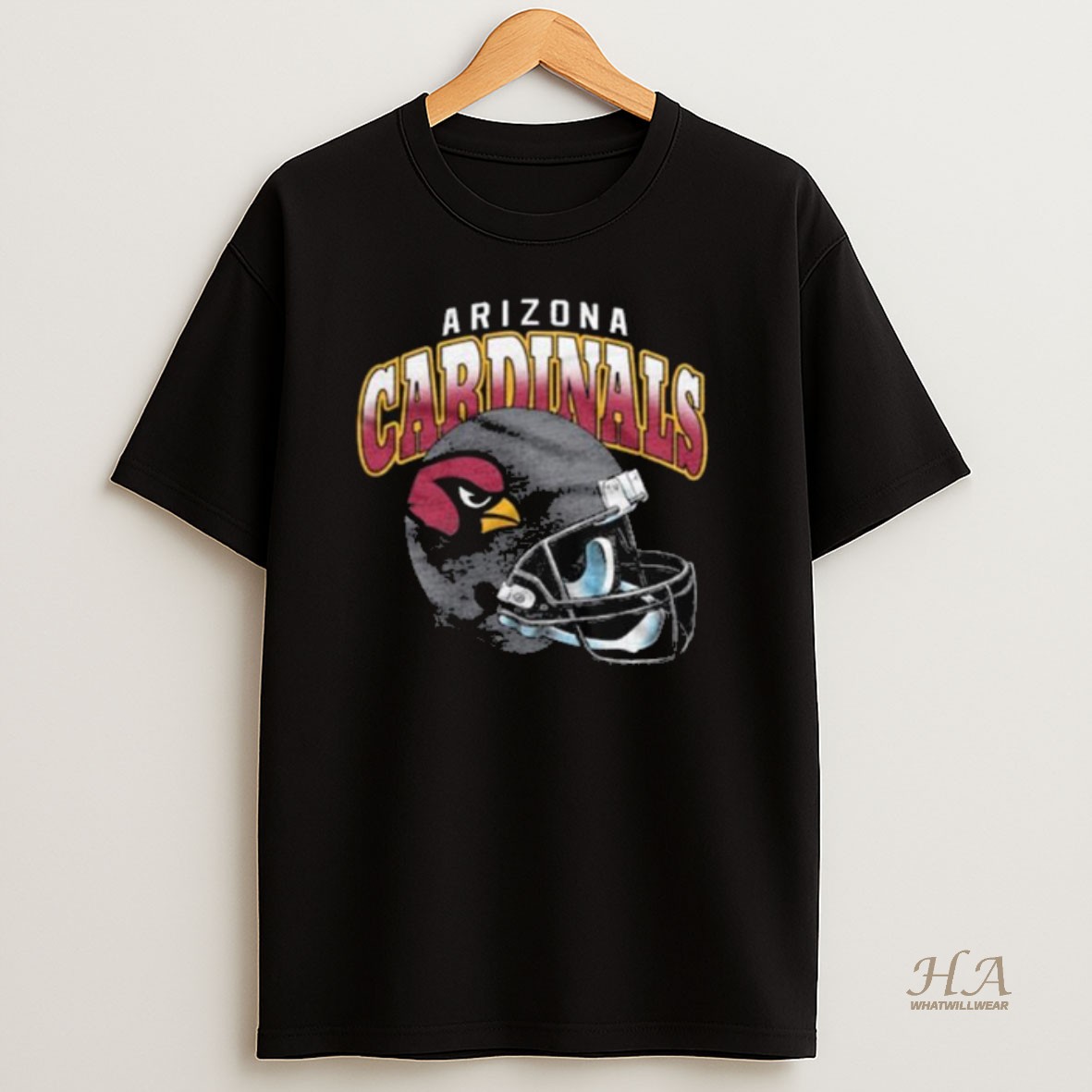 Official Arizona Cardinals Gradient Helmet Long Sleve Shirt