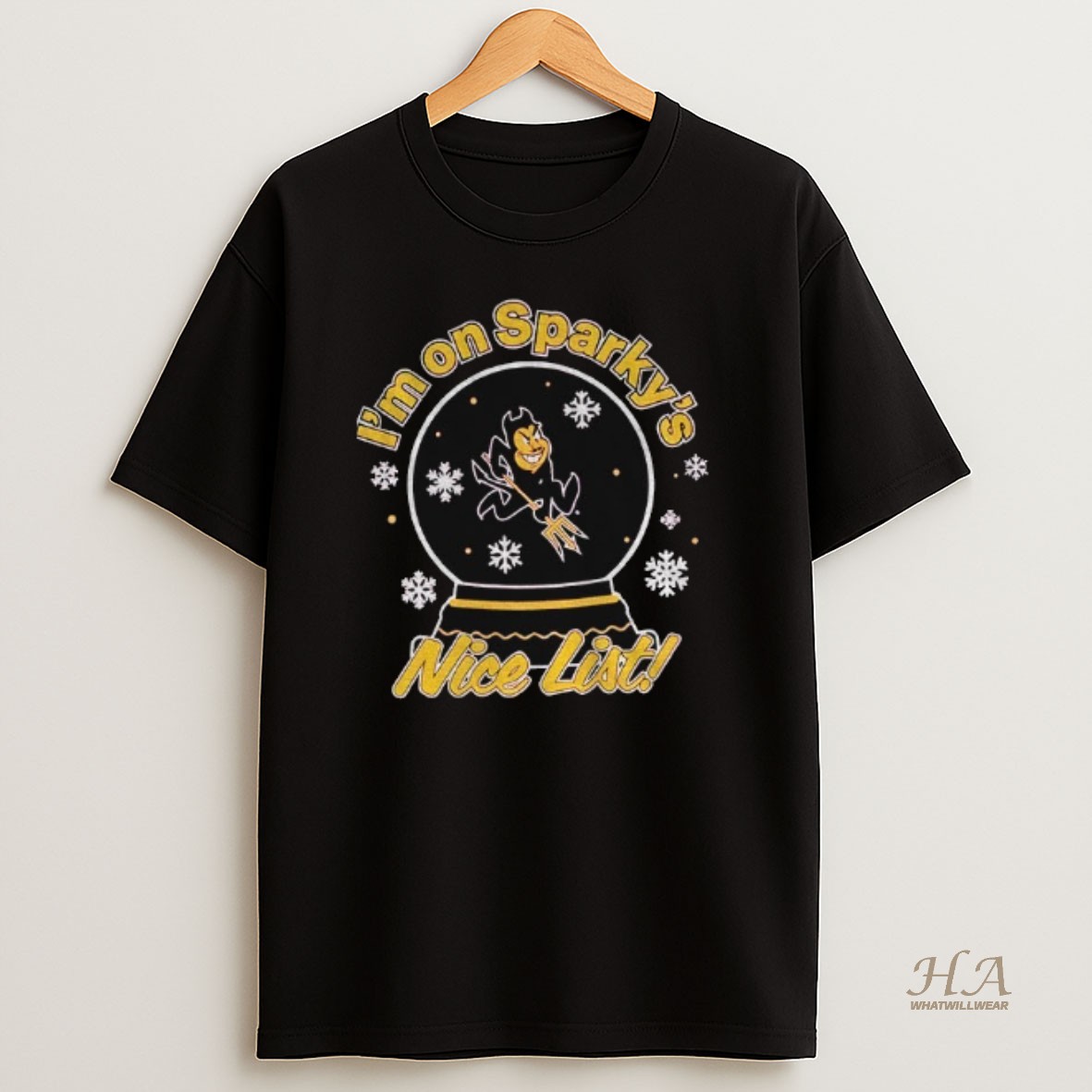 Official Arizona State Sun Devils Football Im On Sparkys Nice List T Shirt