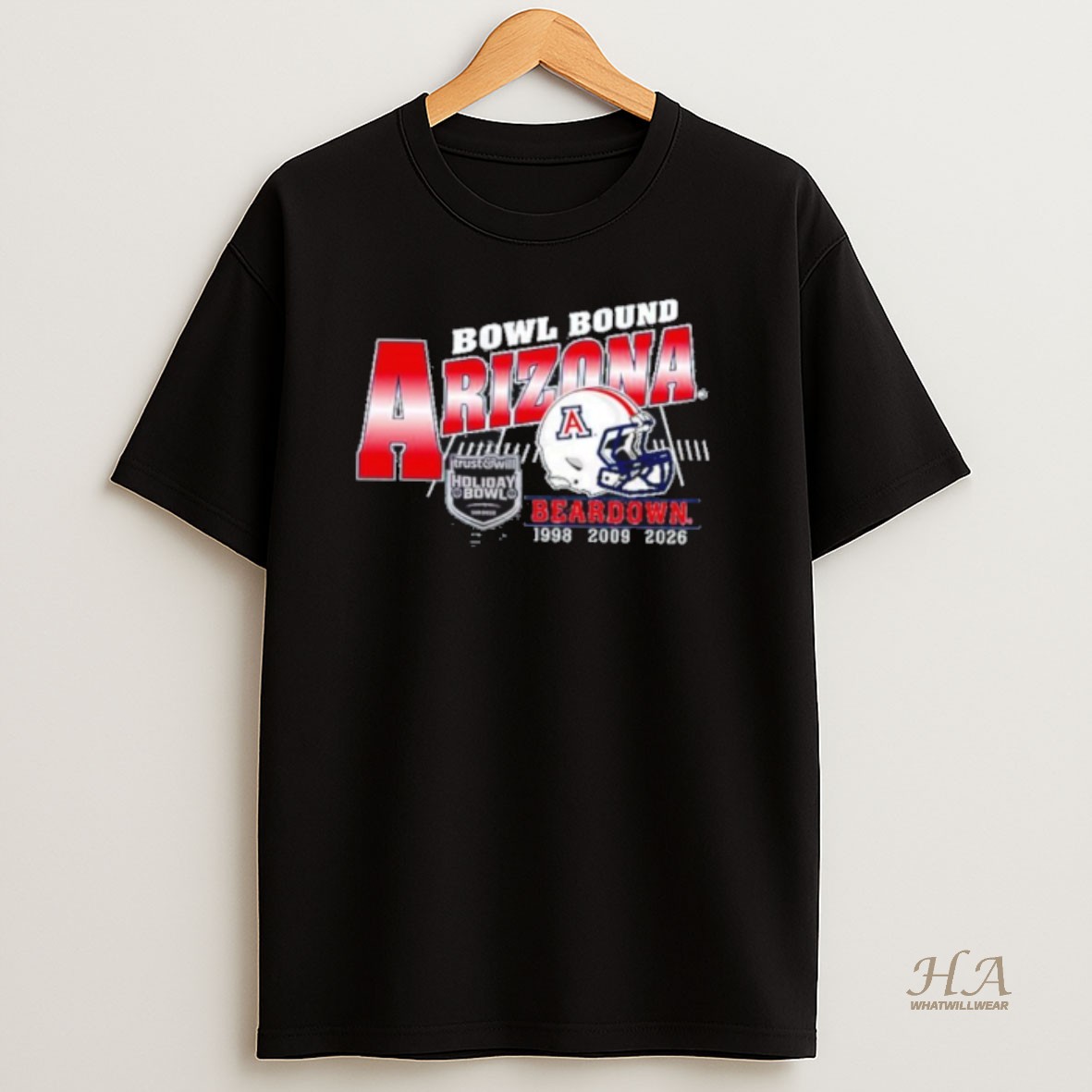 Official Arizona Wildcats 2026 Trust Will Holiday Bowl Beardown T Shirt