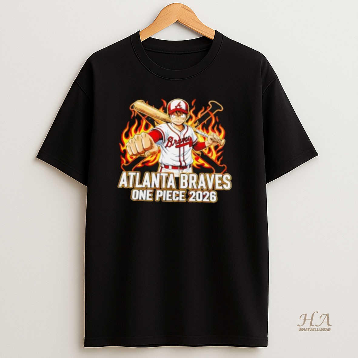 Official Atlanta Braves One Piece 2026 Luffy T Shirt