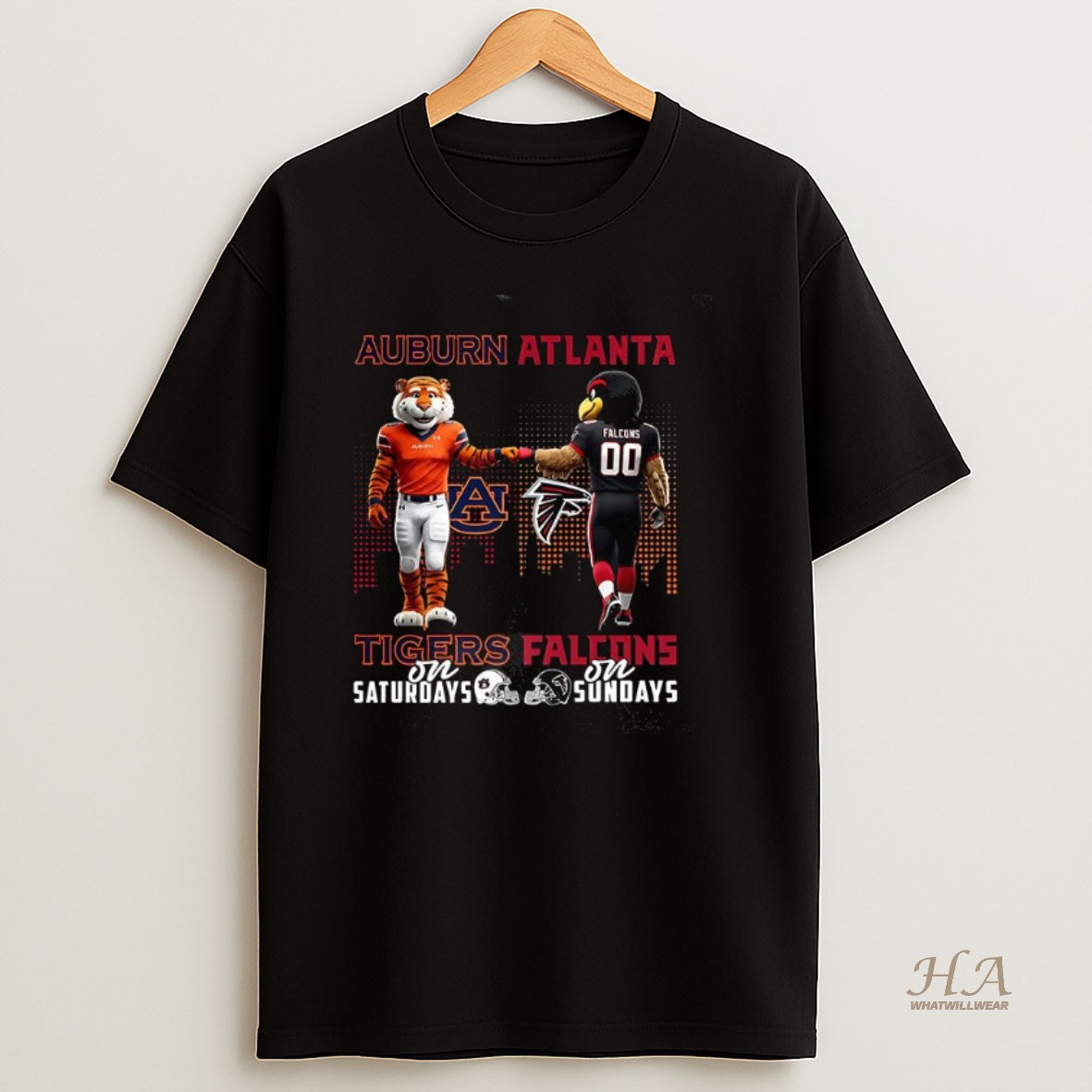Official Auburn Tigers On Saturdays Vs Atlanta Falcons On Sundays Mascot Shirt