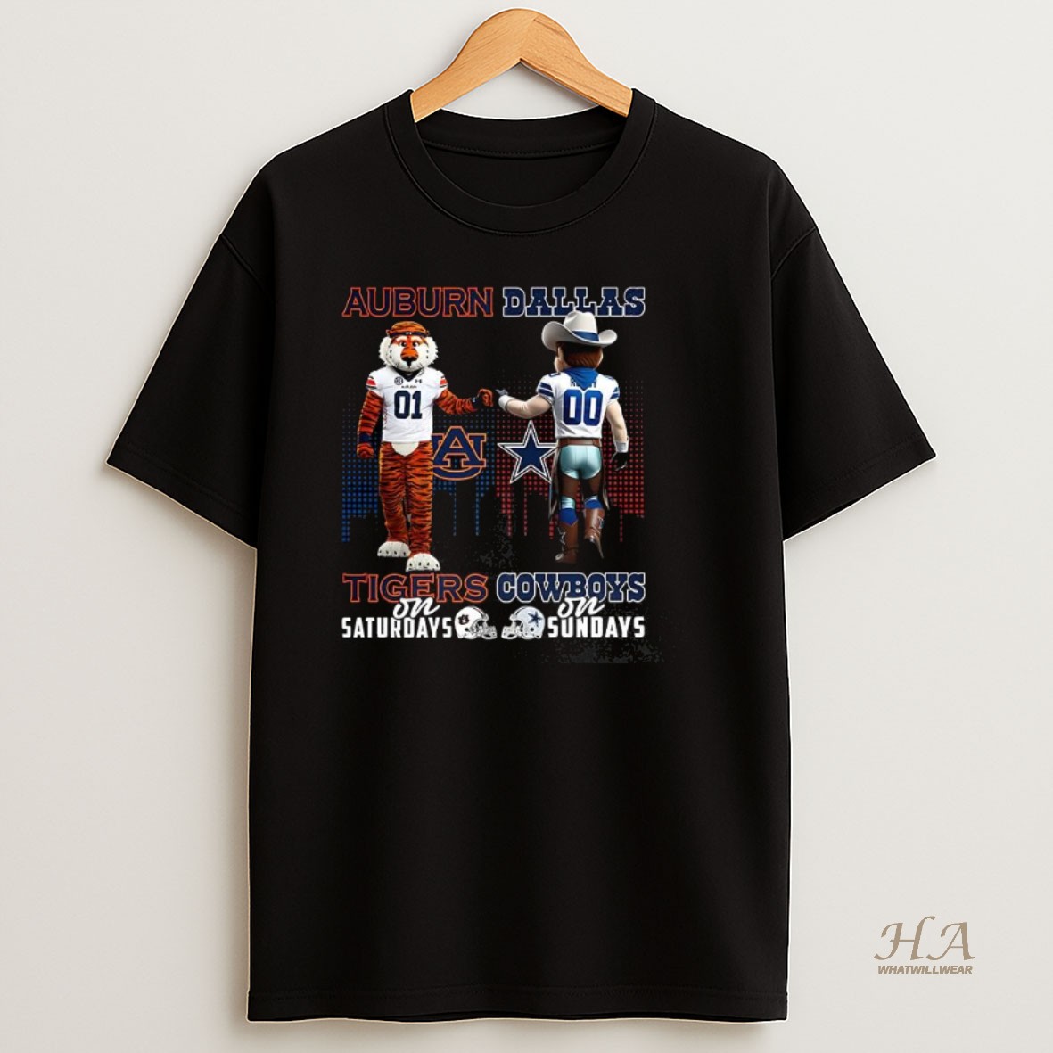 Official Auburn Tigers On Saturdays Vs Dallas Cowboys On Sundays Mascot Shirt