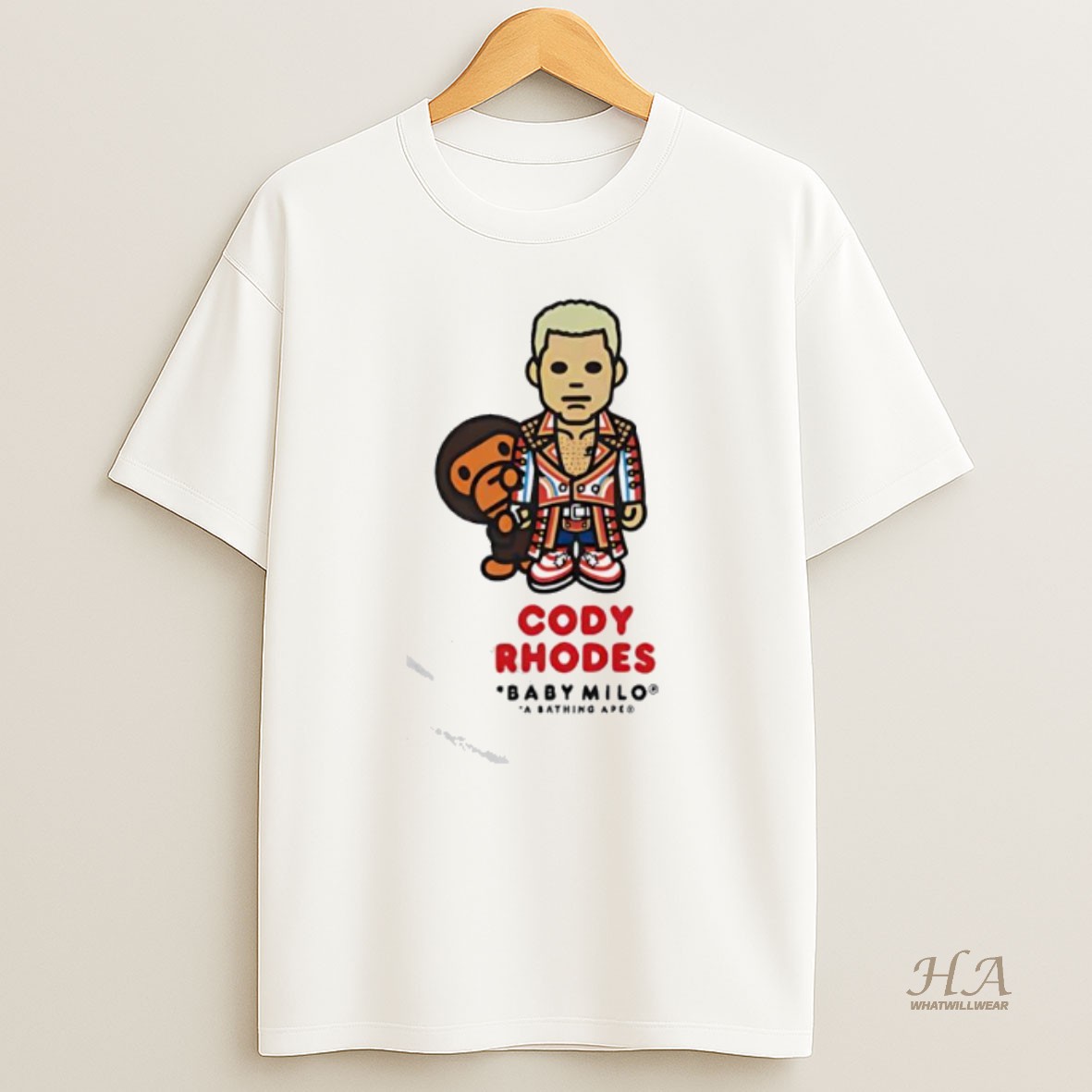Official Bape X Wwe Cody Rhodes Baby Milo Relaxed T Shirt