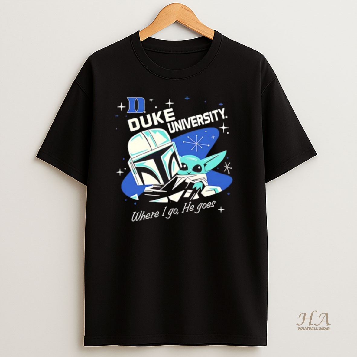 Official Baby Yoda Duke Blue Devils Where I Go He Goes Shirt