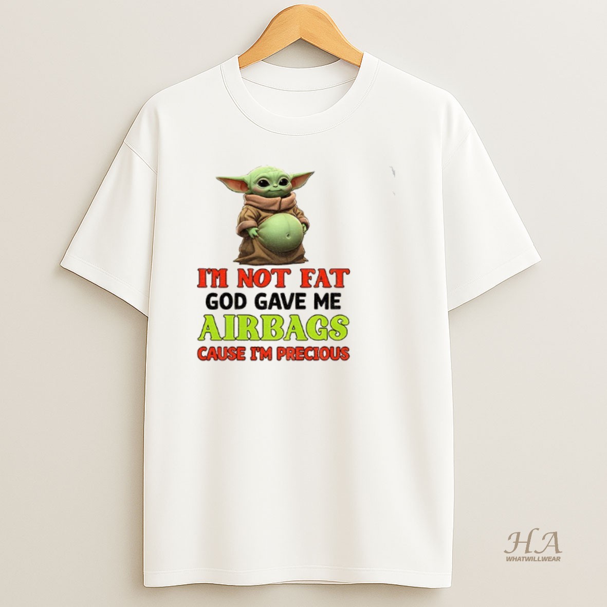 Official Baby Yoda Im Not Fat God Gave Me Airbags Because Im Precious T Shirt