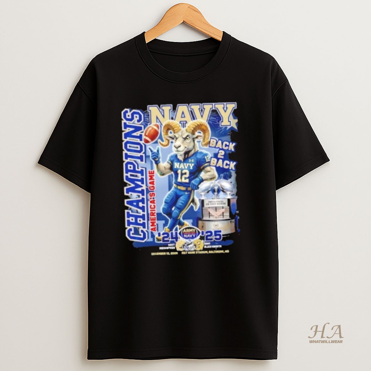 Official Back 2 Back 2024 25 Americas Game Champions Navy Midshipmen Vs Army Black Knights T Shirt