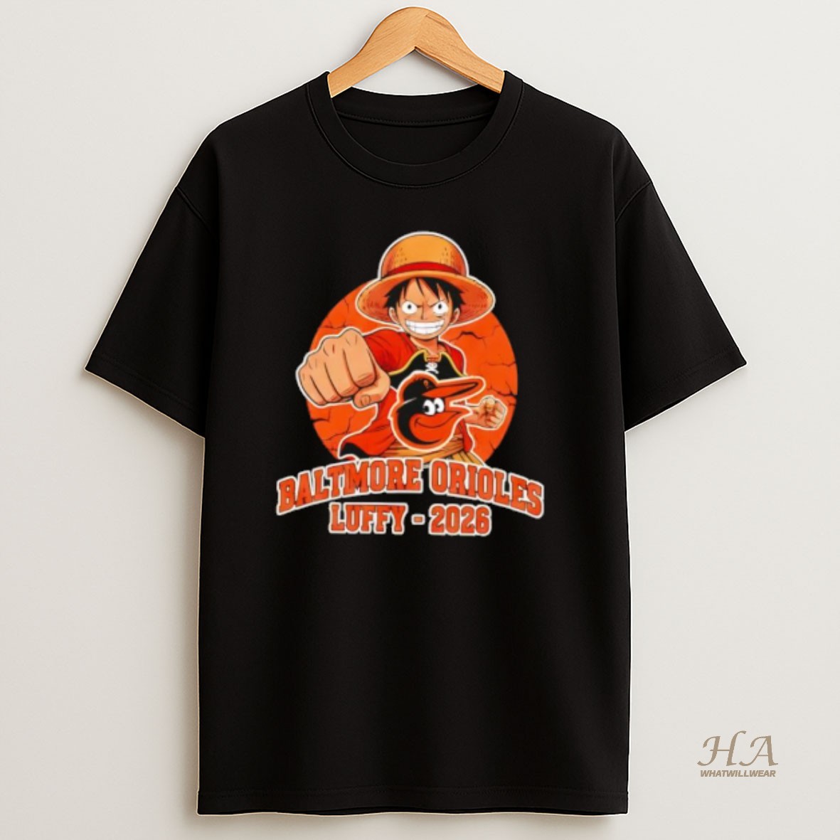 Official Baltimore Orioles One Piece 2026 Luffy T Shirt