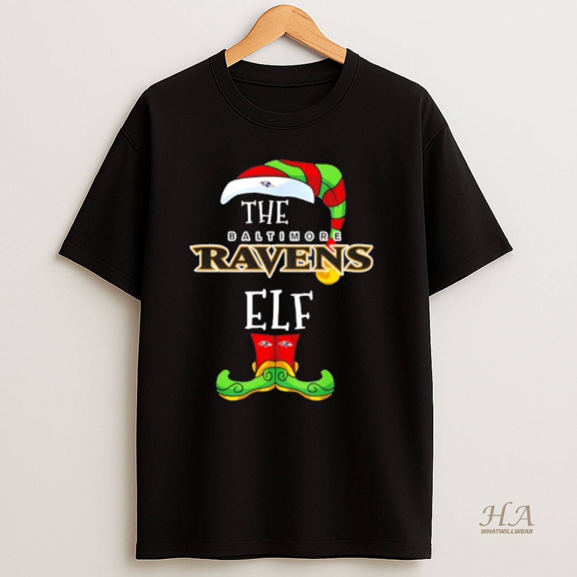Official Baltimore Ravens Christmas Elf T Shirt