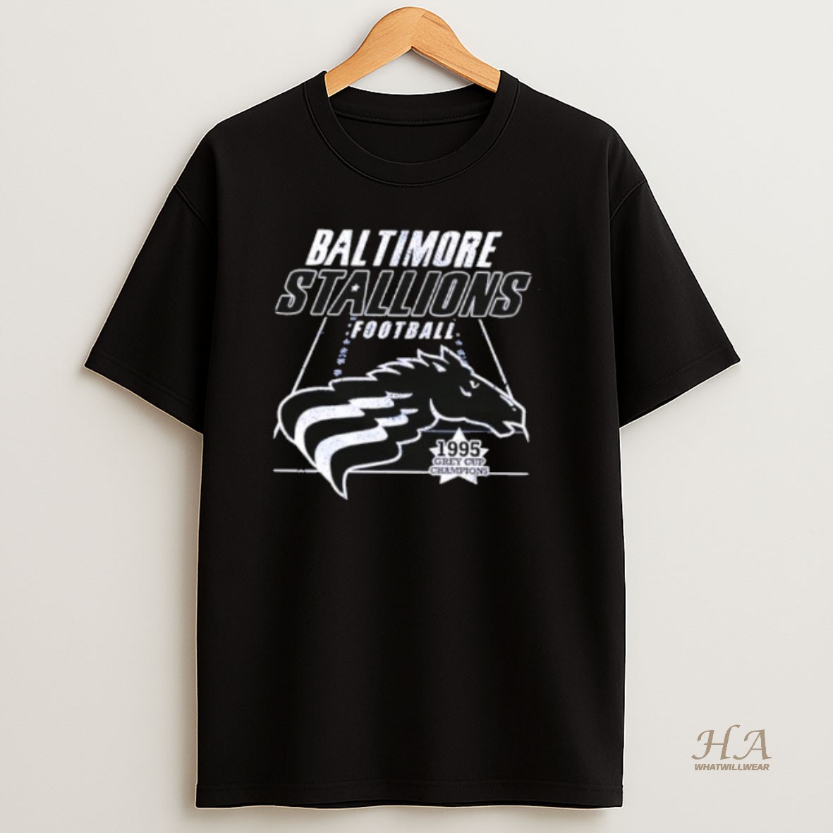 Official Baltimore Stallions Football 1995 Grey Cup Champions T Shirt