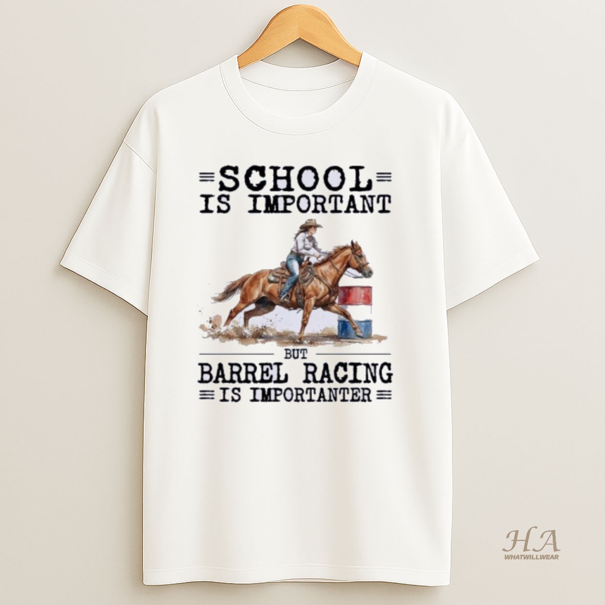 Official Barrel Racing School Is Important T Shirt