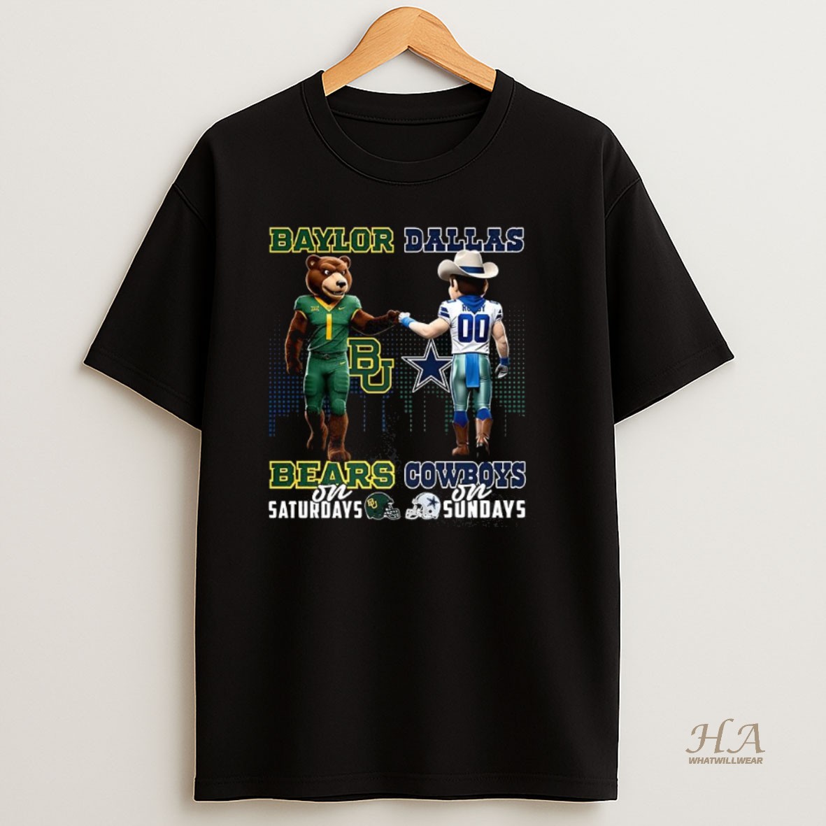 Official Baylor Bears On Saturdays Vs Dallas Cowboys On Sundays Mascot Shirt