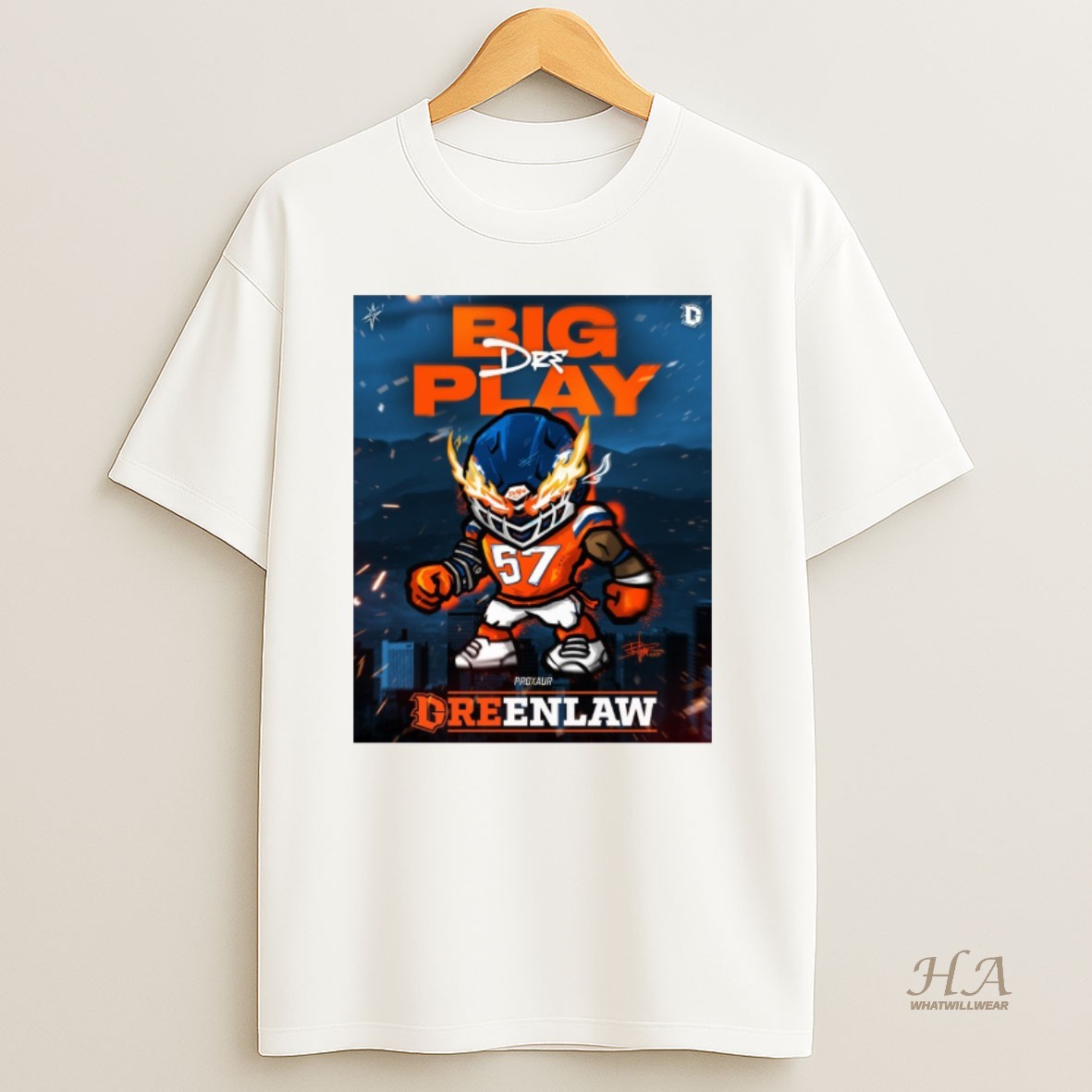 Official Big Play Dre Dreenlaw Proxaur Cartoon Signature T Shirt