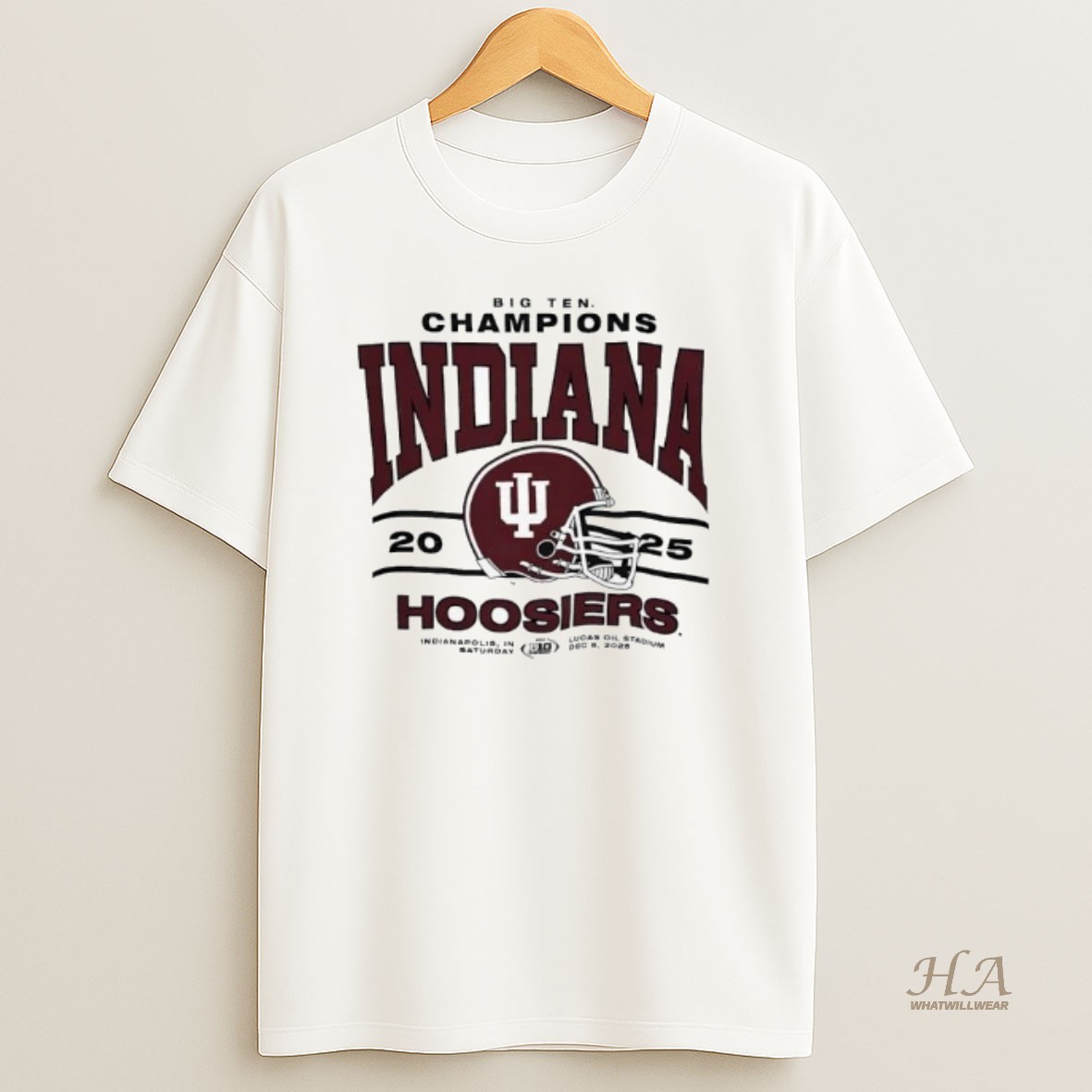 Official Big Ten Champions Indiana Hoosiers 2025 Football T Shirt