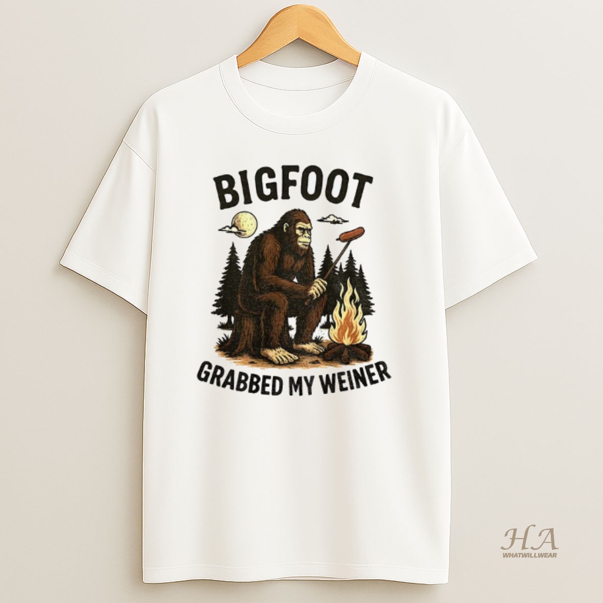 Official Bigfoot Grabbed My Wiener Vintage T Shirt