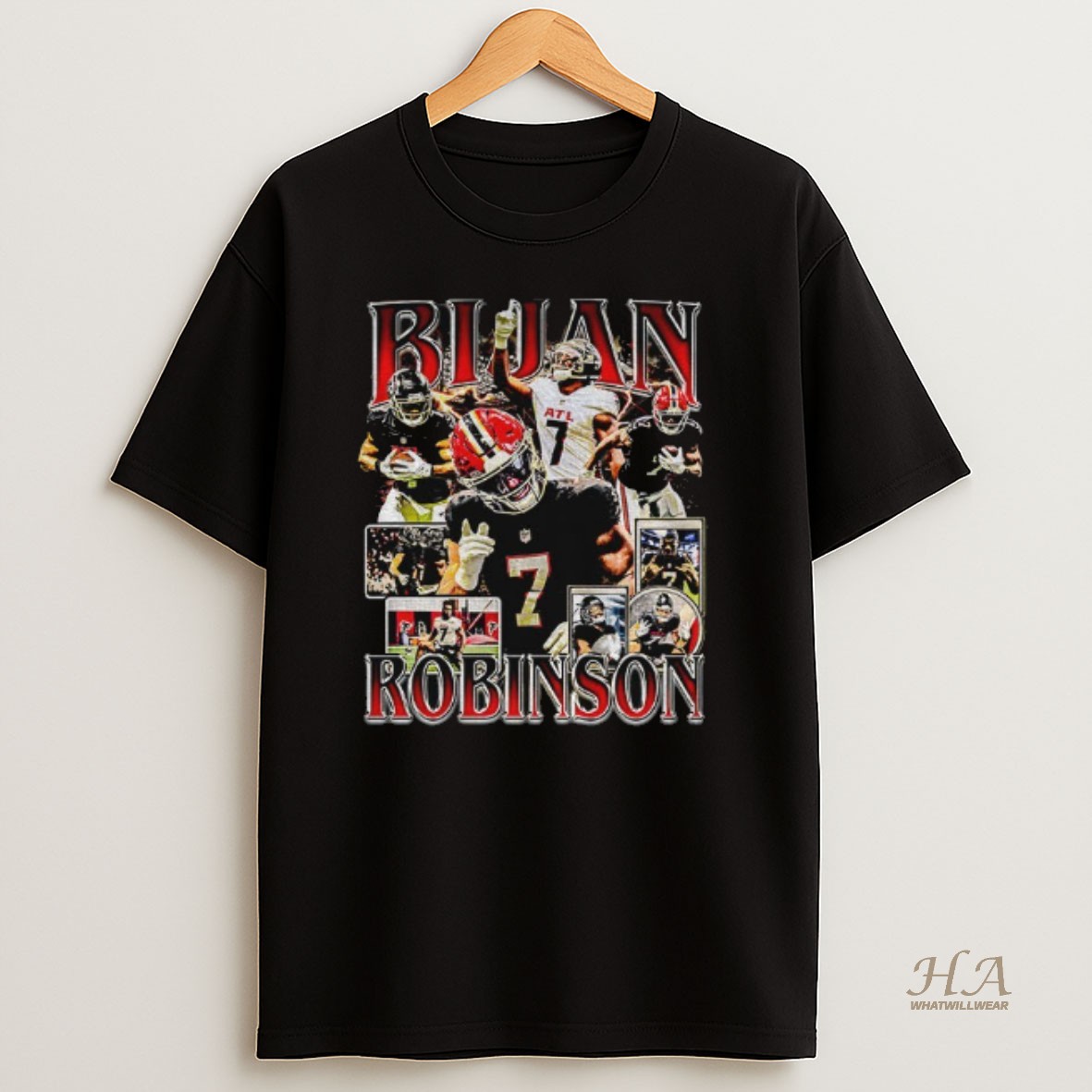 Official Bijan Robinson Atlanta Falcons Nfl Football Graphic T Shirt