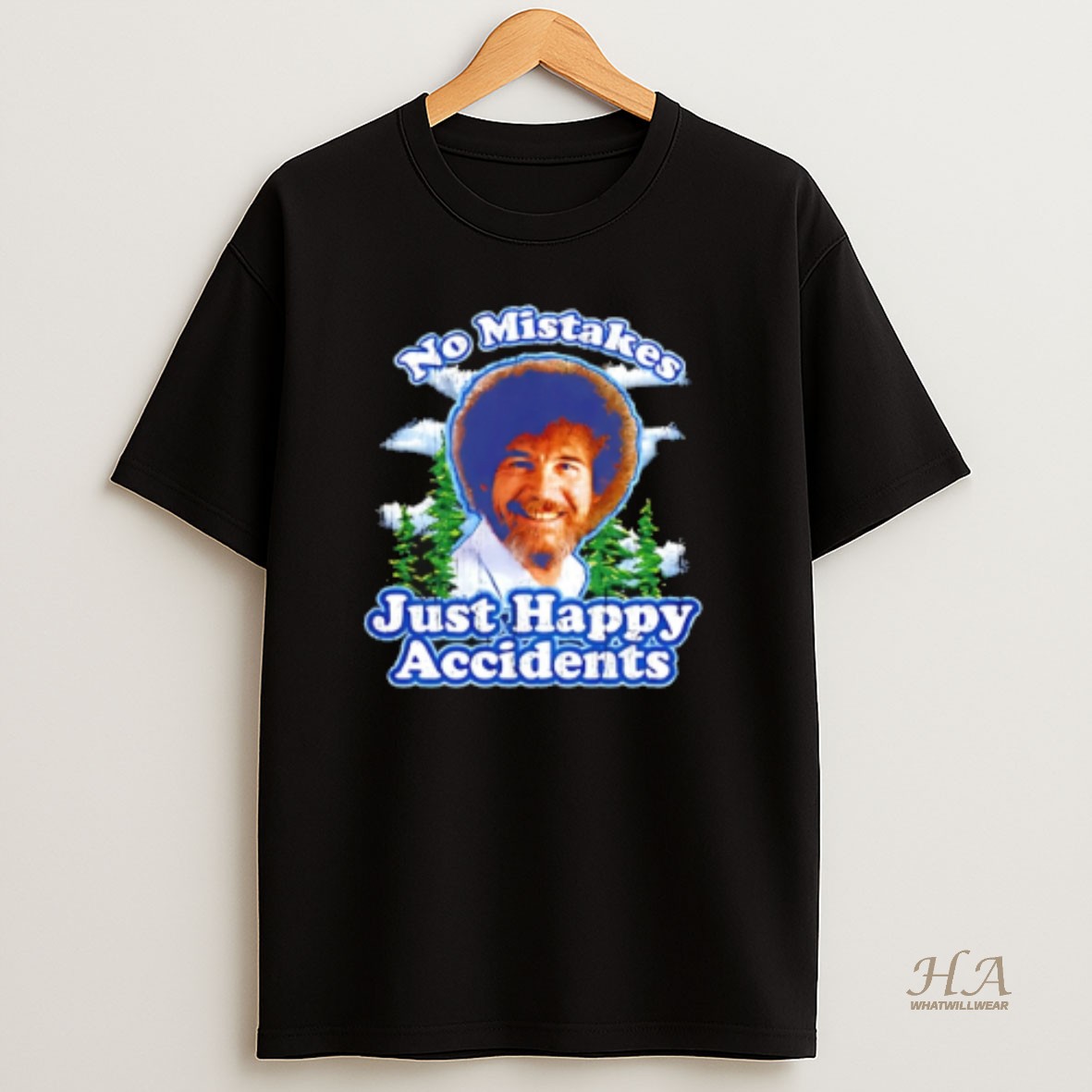 Official Bob Ross No Mistakes Just Happy Accident T Shirt