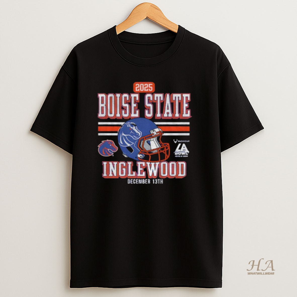 Official Boise State Broncos Football 2025 La Bowl Inglewood December 13th Logo T Shirt