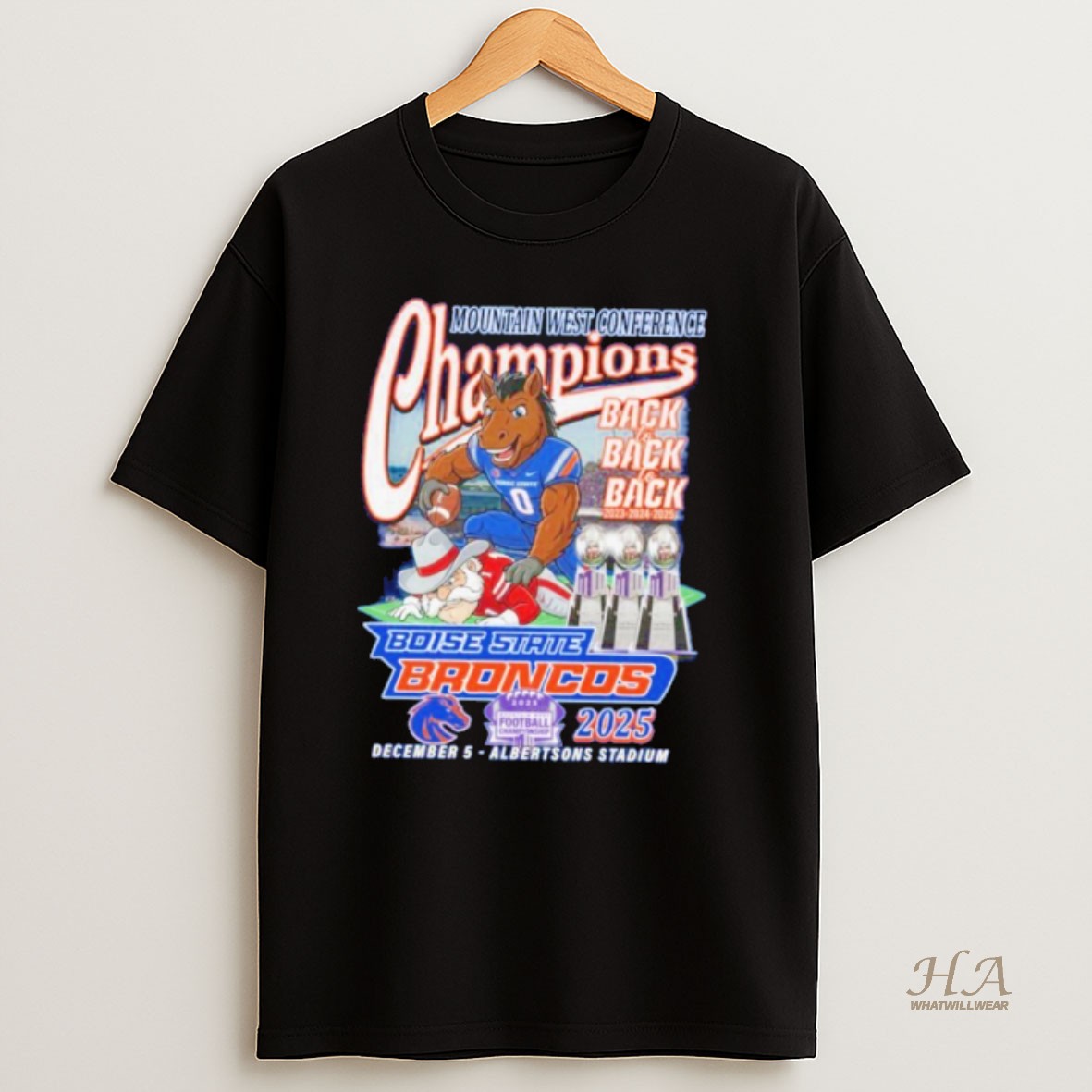 Official Boise State Broncos Mountain West Conference Championship Back 2 Back 2025 T Shirt