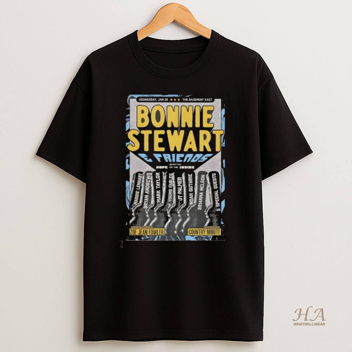 Official Bonnie Stewart And Friend January 28 2026 The Basement East Nashville Tn T Shirt